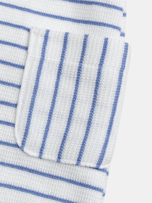 Newborn Blue Ribbed Cotton Bodysuit & Stripe Cotton Dungarees