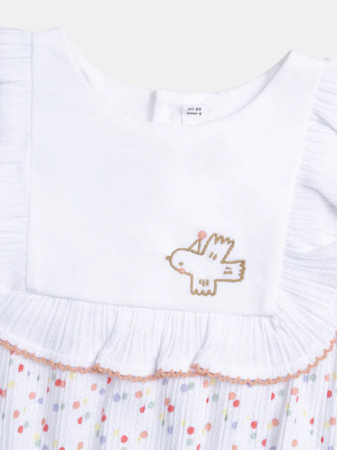 Newborn Lined White Pointelle Cotton All In One
