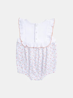 Newborn Lined White Pointelle Cotton All In One