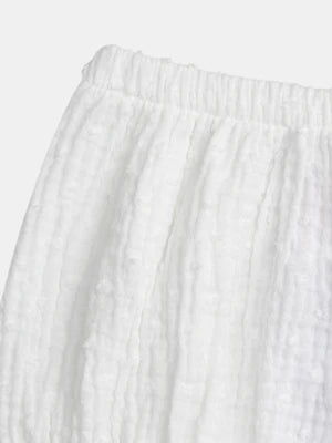 Newborn White Printed Cotton Dress with Matching Bloomers