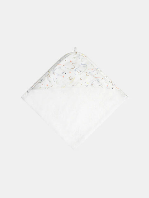 Hooded White Terry Cotton Bath Towel