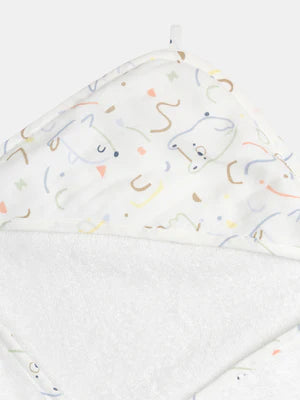 Hooded White Terry Cotton Bath Towel
