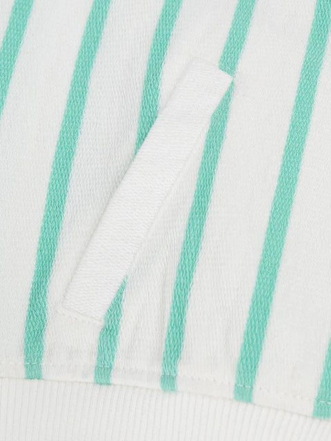 Green Stripe French Cotton Terry Sweatshirt