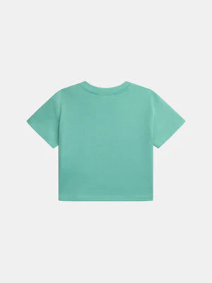 Green Box Print Cotton T-shirt
