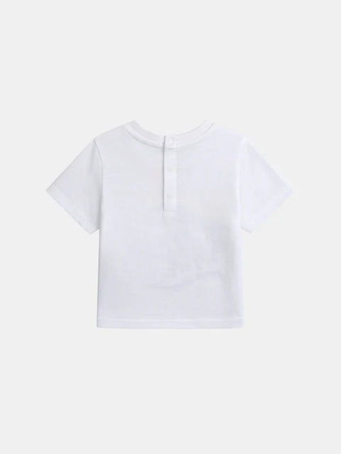 White "Good Vibes" Print Cotton T-shirt