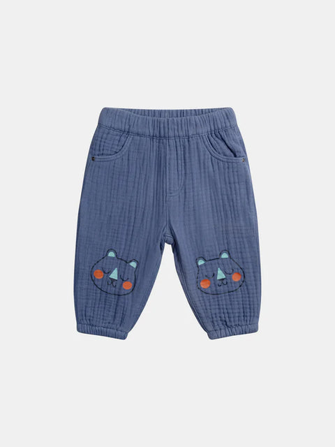 Lined Blue Cotton Trousers