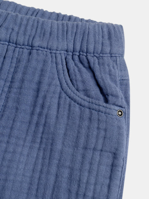 Lined Blue Cotton Trousers