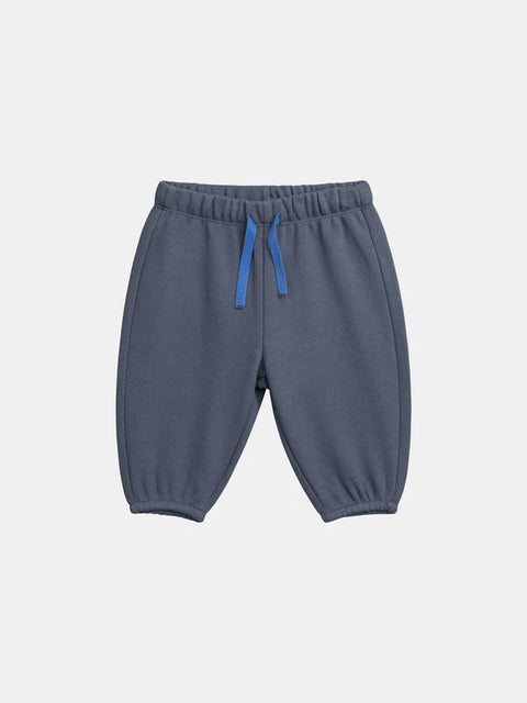 Blue Cotton Pique Joggers