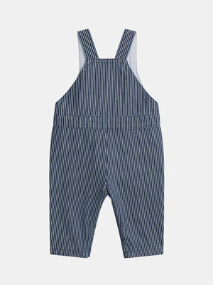 Lined Blue Stripe Cotton Dungarees