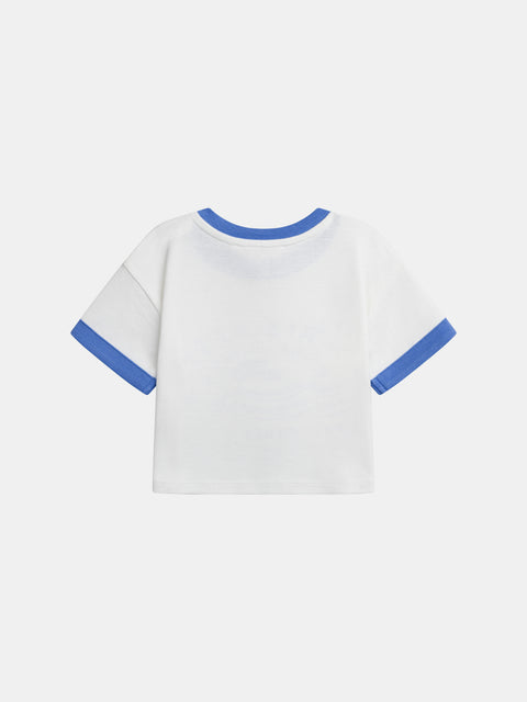 Off White Printed Cotton T-shirt