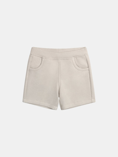 Beige Cotton Pique Shorts