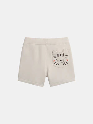 Beige Cotton Pique Shorts