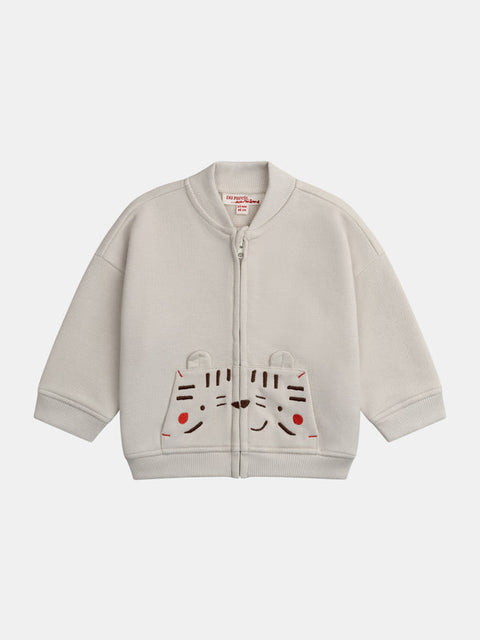 Beige Cotton Pique Sweatshirt