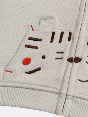 Beige Cotton Pique Sweatshirt