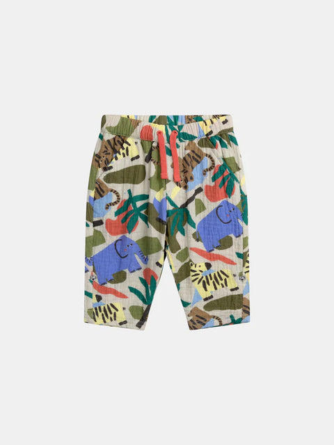 Jungle Print Double Gauze Cotton Trousers