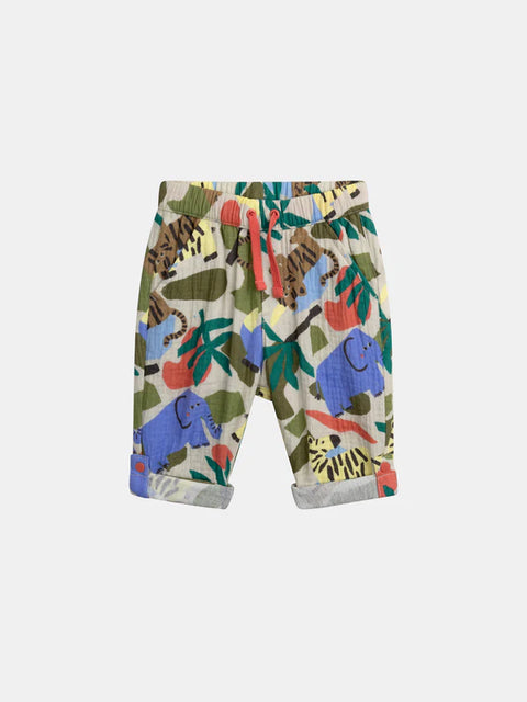 Jungle Print Double Gauze Cotton Trousers