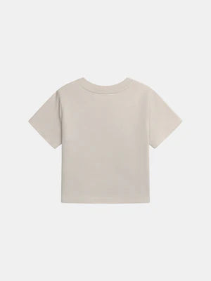 Beige Elephant Print Cotton T-shirt