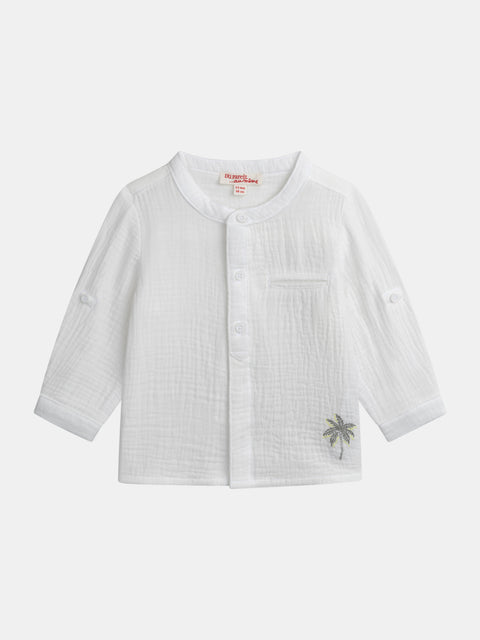 White Double Gauze Cotton Shirt
