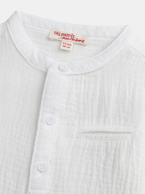 White Double Gauze Cotton Shirt