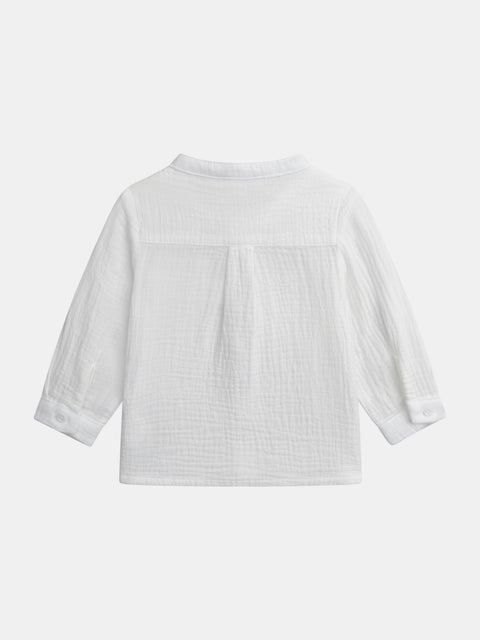 White Double Gauze Cotton Shirt