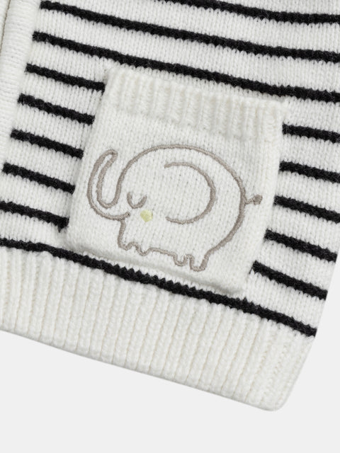 White Stripe Cotton Rich Cardigan