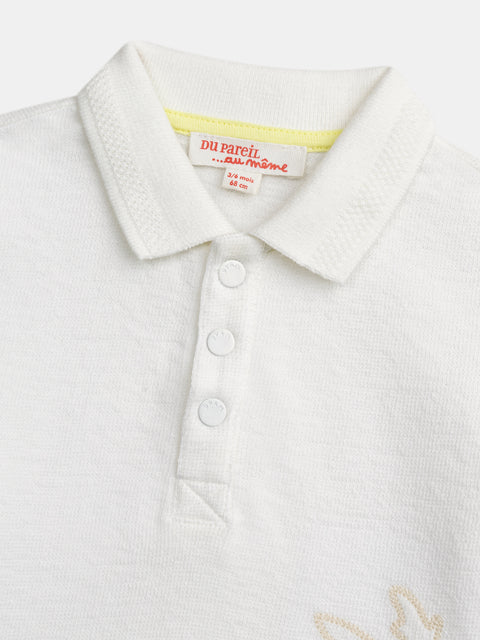 White Cotton Polo Shirt