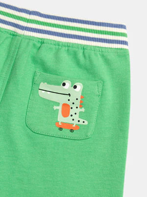 Green Cotton Bermuda Shorts