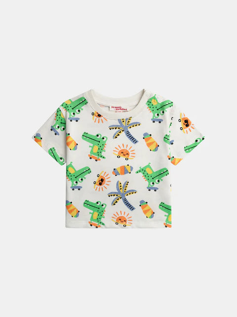 Dinosaur Print Cotton T-shirt