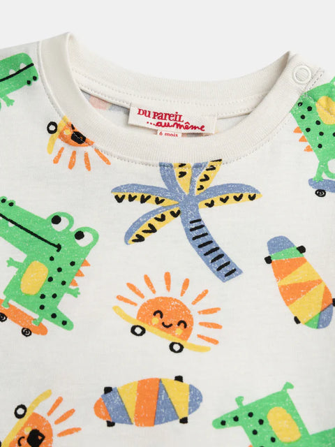 Dinosaur Print Cotton T-shirt