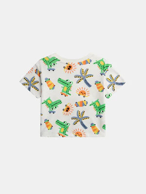 Dinosaur Print Cotton T-shirt