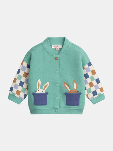 Green Cotton Rich Pique Zipped Sweatshirt