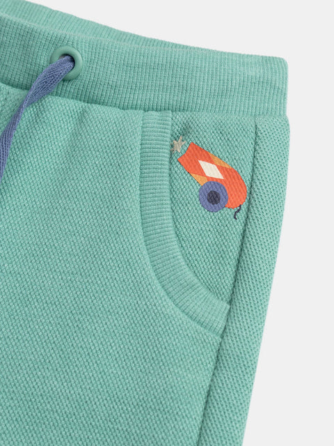 Green Cotton Rich Pique Joggers
