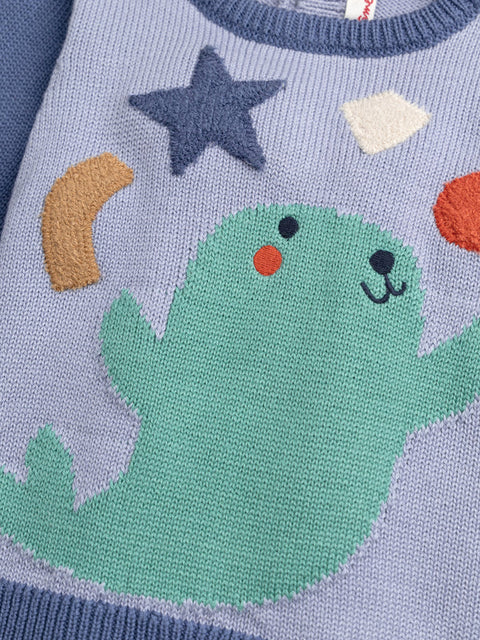 Blue Cotton Mix Jumper