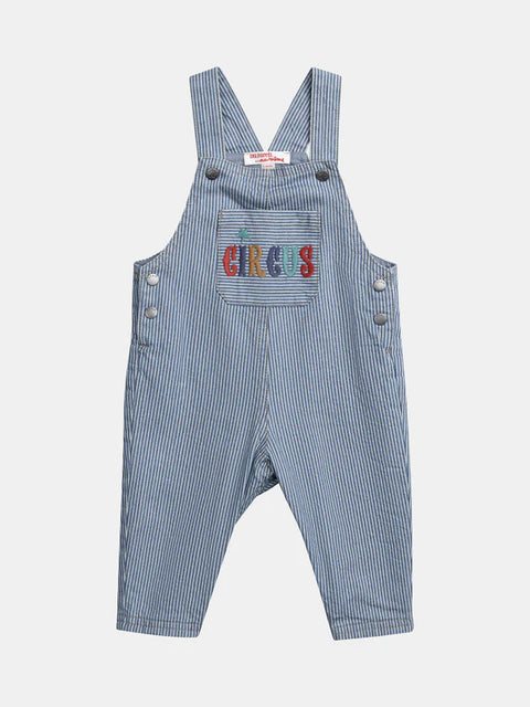 Lined Blue Stripe Cotton Dungarees