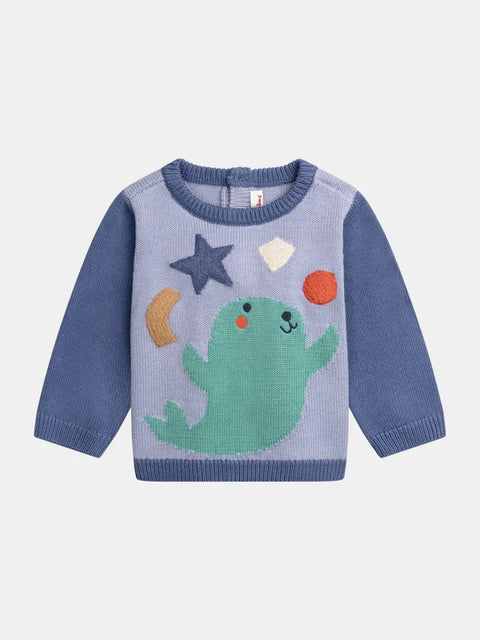 Blue Cotton Mix Jumper