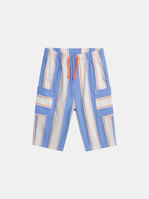 Blue Stripe Cotton Twill Trousers
