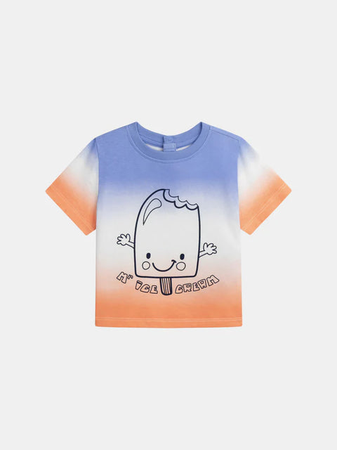 Blue Tye Dye Cotton T-shirt