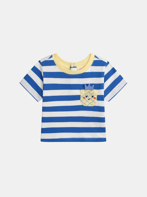Blue Stripe Cotton T-shirt