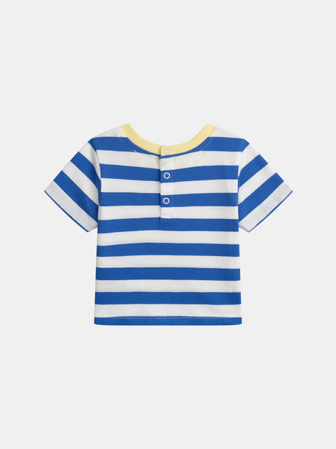 Blue Stripe Cotton T-shirt