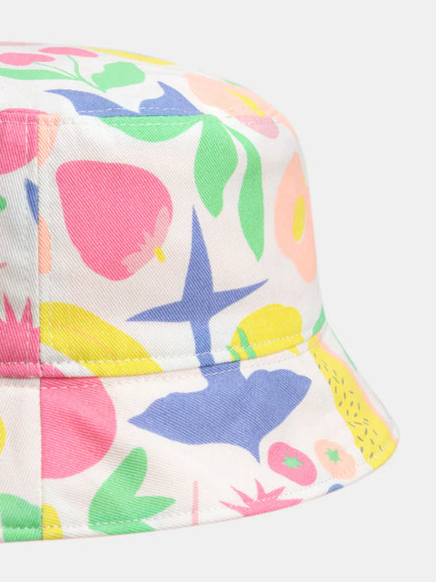 Reversible Floral Print Cotton Hat