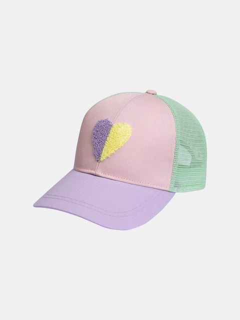 Colour Block Baseball Hat With Cornelli Heart
