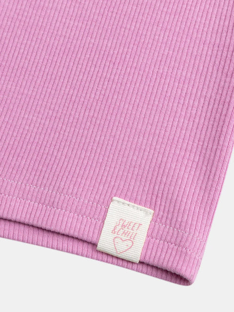 Lilac Ribbed Cotton Jersey Shorts