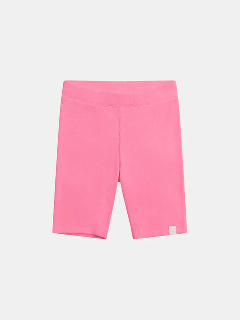 Short Ribbed Fluorescent Pink Jersey Cotton Shorts