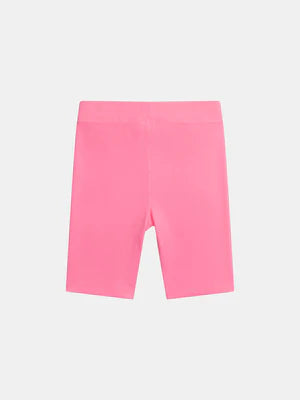Short Ribbed Fluorescent Pink Jersey Cotton Shorts