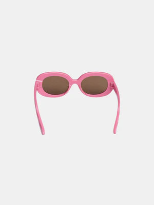 Pink Stripe Oval Sunglasses