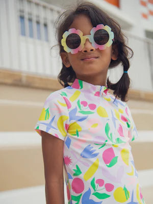 Floral Print 2 Piece UV Protected Swimsuit