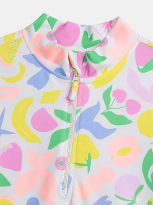 Floral Print 2 Piece UV Protected Swimsuit