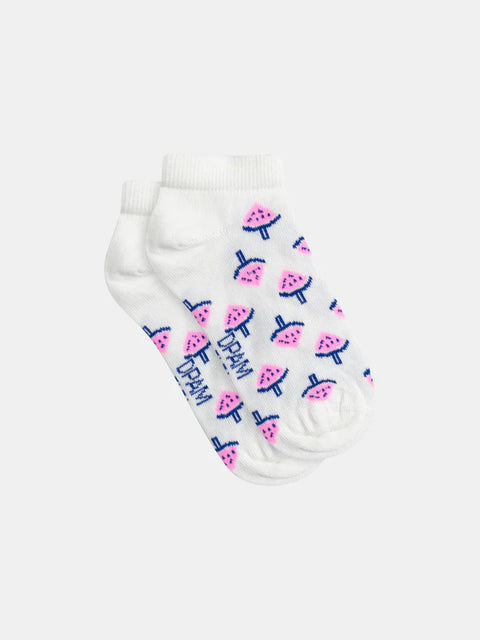 Cream Watermelon Ice Lolly Pattern Cotton Rich Socks