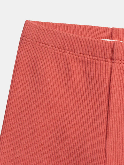 Ribbed Red Cotton Jersey Shorts