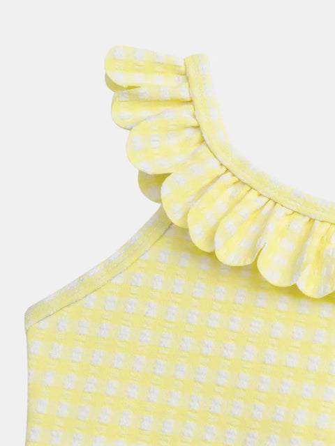 Yellow Gingham Swimsuit